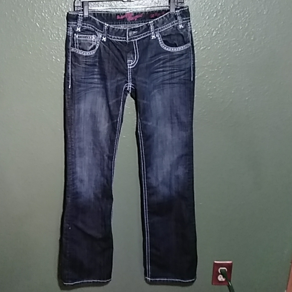 Rock and roll cowgirl blue jeans